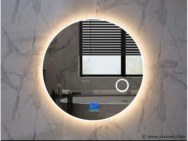 Ronde spiegel met led verlichting & bluetooth - ø80 cm - afbeelding 6 van  12