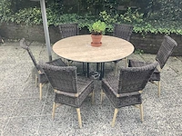 Ronde tafel inclusief 6 stoelen - terrace set