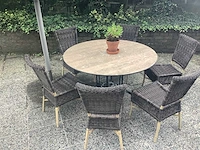 Ronde tafel inclusief 6 stoelen - terrace set - afbeelding 2 van  4