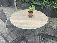Ronde tafel inclusief 6 stoelen - terrace set - afbeelding 4 van  4