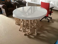 Ronde tafel met 2 krukken - afbeelding 3 van  4