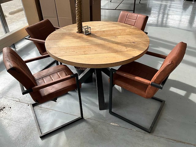 Ronde tafel met stoelen (2x) - afbeelding 6 van  7