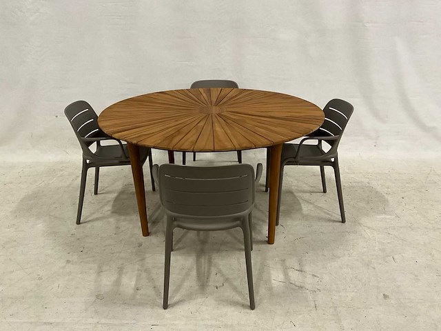 Ronde tuinset 150 cm met 4 stoelen - afbeelding 1 van  4