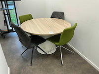 Ronde vergadertafel met 4 vergaderstoelen - afbeelding 1 van  8