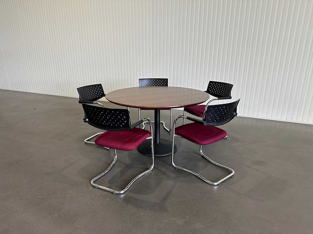 Ronde vergadertafel met 5 stoelen - afbeelding 2 van  6
