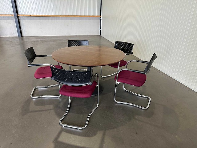 Ronde vergadertafel met 5 stoelen - afbeelding 6 van  6