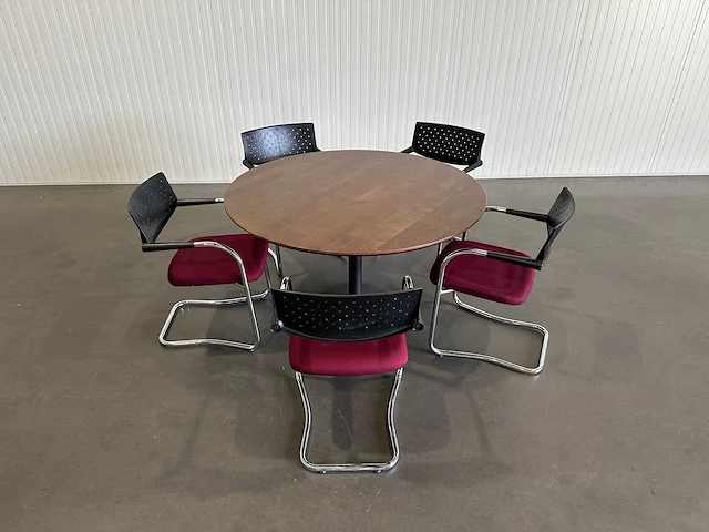 Ronde vergadertafel met 5 stoelen - afbeelding 6 van  6