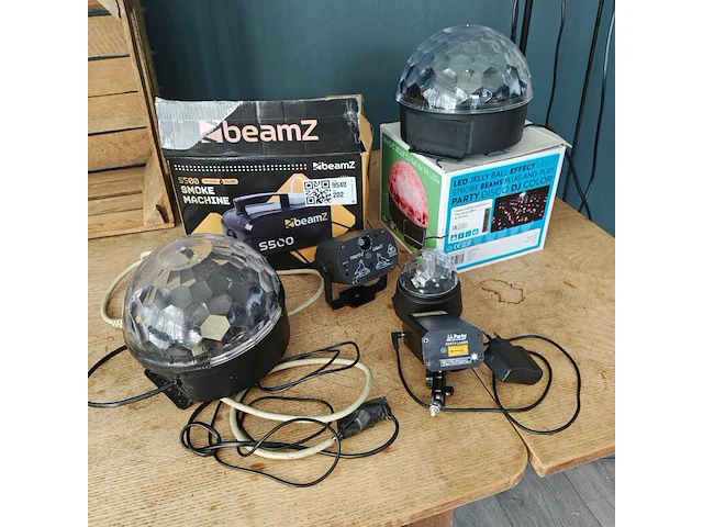 Rookmachine met discolamp en laser, beamz, s500 - afbeelding 1 van  2