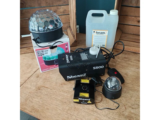 Rookmachine met discolamp en laser, beamz, s500 - afbeelding 1 van  2