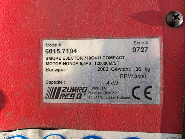 Rookventilator, zumro res q, 718g4 h compact, 2002 - afbeelding 9 van  10