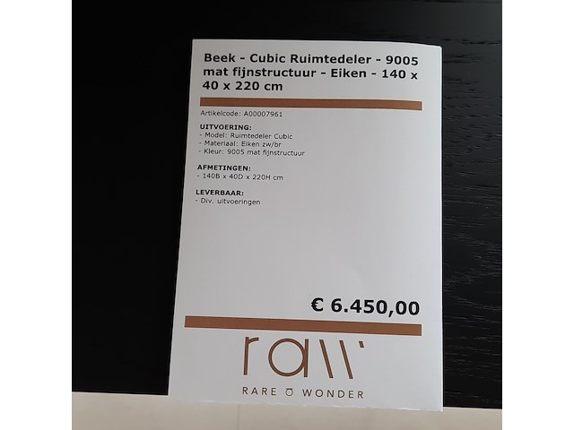 Roomdivider beek, cubic, zwart - afbeelding 2 van  9