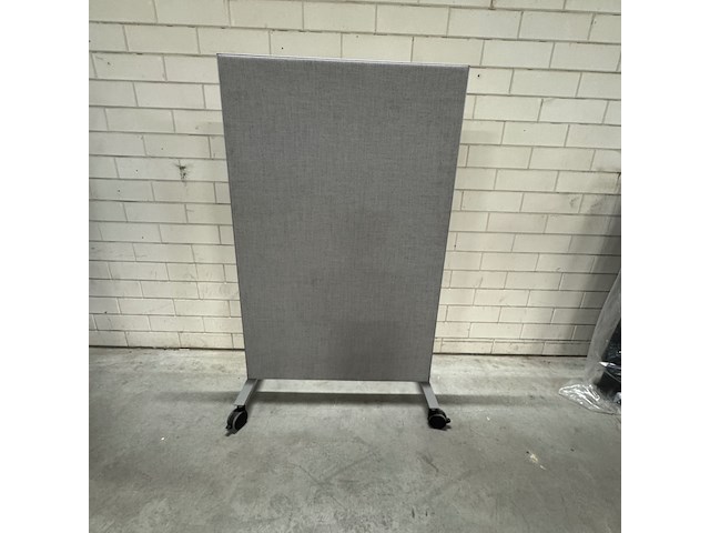 Roomdivider met whiteboard, wit/grijs, verrijdbaar - afbeelding 2 van  3