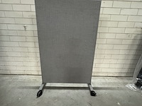 Roomdivider met whiteboard, wit/grijs, verrijdbaar - afbeelding 2 van  3