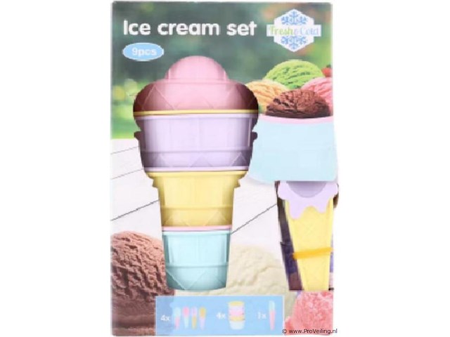 Roomijs bekers met ijs schep - afbeelding 1 van  2