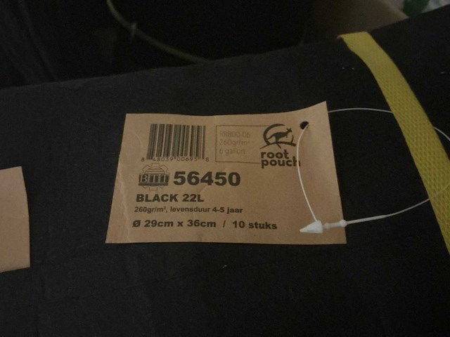 Root pouch black 22/56l kweekzak (850x) - afbeelding 3 van  4