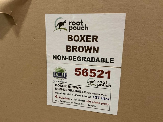 Root pouch boxer brown 127l kweekzak (320x) - afbeelding 3 van  4