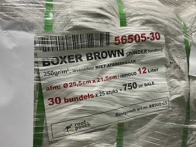 Root pouch boxer brown 12l kweekzak (2250x) - afbeelding 2 van  3