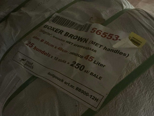 Root pouch boxer brown 45l kweekzak (250x) - afbeelding 4 van  4