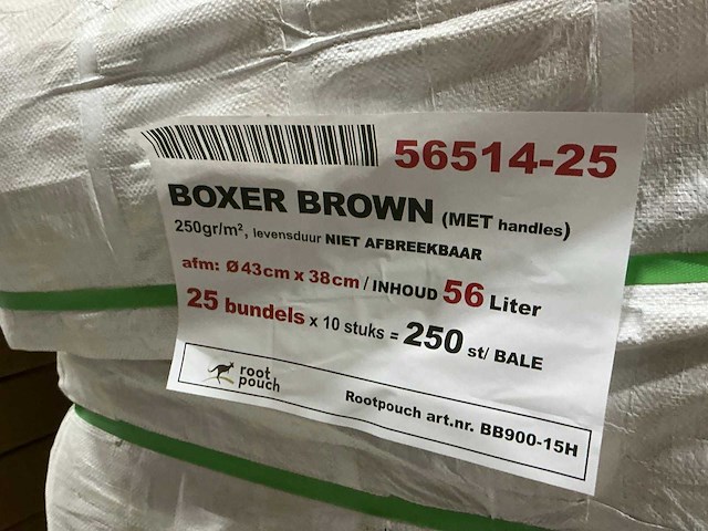 Root pouch boxer brown 56l kweekzak (950x) - afbeelding 3 van  3