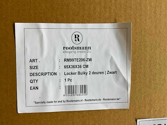 Rootsmann bulky locker 2 deurs zwart - afbeelding 4 van  4