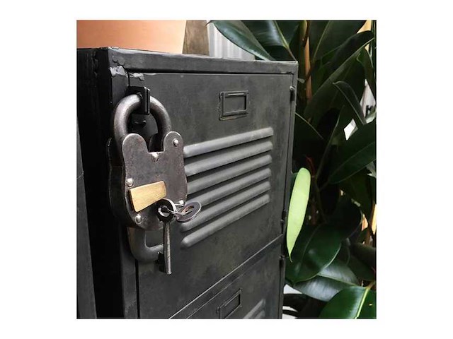 Rootsmann bulky locker 4 deurs zwart met optie slot - afbeelding 2 van  5