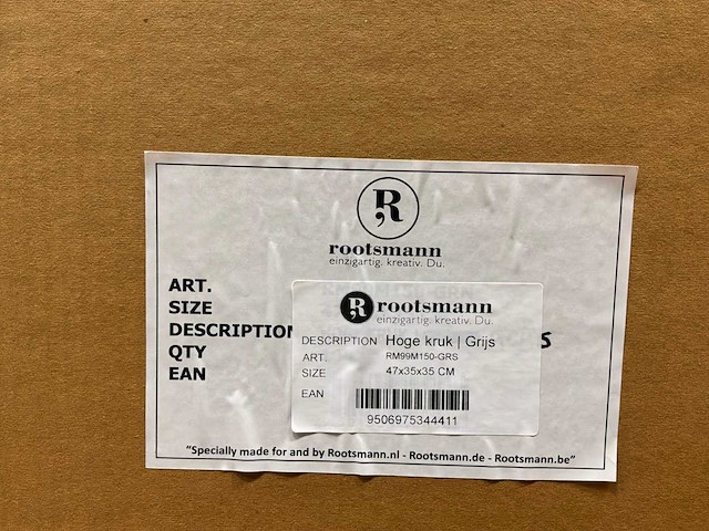 Rootsmann kruk grijs (2x) - afbeelding 3 van  3