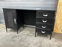 Rootsmann retro zwart stalen bureau - afbeelding 2 van  9