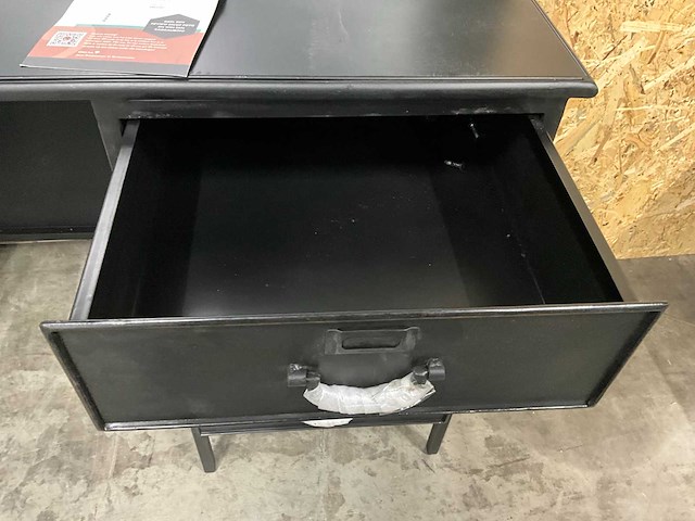 Rootsmann retro zwart stalen bureau - afbeelding 7 van  9