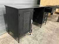 Rootsmann retro zwart stalen bureau - afbeelding 9 van  9