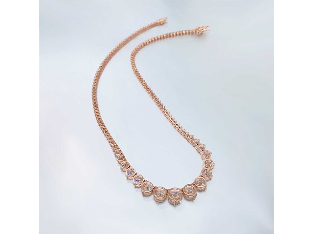 Rose collier met oplopende briljanten 25.00 carat totaal - afbeelding 9 van  10