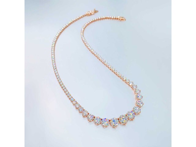 Rose collier met oplopende briljanten 25.00 carat - afbeelding 7 van  10
