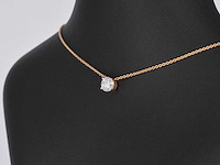 Rose gouden collier met een briljant van 1.00 carat - afbeelding 4 van  7