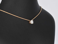 Rose gouden collier met een diamant van 1.00 carat - afbeelding 5 van  7