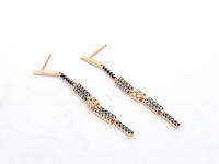 Rosé gouden oorbellen met champagne diamanten - afbeelding 5 van  9