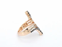 Rosé gouden ring met champagne en zwart gekleurde diamanten - afbeelding 7 van  11