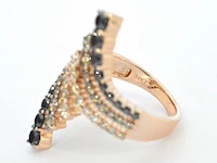 Rosé gouden ring met champagne en zwart gekleurde diamanten - afbeelding 11 van  11