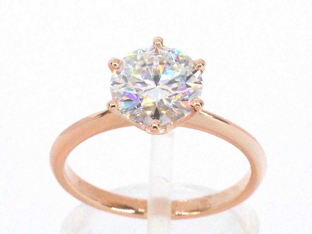 Rose gouden ring met een briljant geslepen diamanten van 2.00 carat - afbeelding 1 van  11
