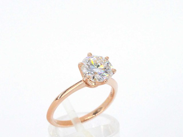 Rose gouden ring met een briljant geslepen diamanten van 2.00 carat - afbeelding 7 van  11