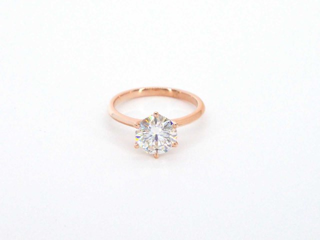 Rose gouden ring met een briljant geslepen diamanten van 2.00 carat - afbeelding 9 van  11