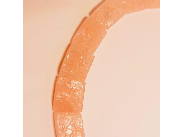 Rose quartz 'big necklace' massieve collier ketting met blokjes - afbeelding 2 van  3