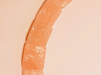 Rose quartz 'big necklace' massieve collier ketting met blokjes - afbeelding 2 van  3