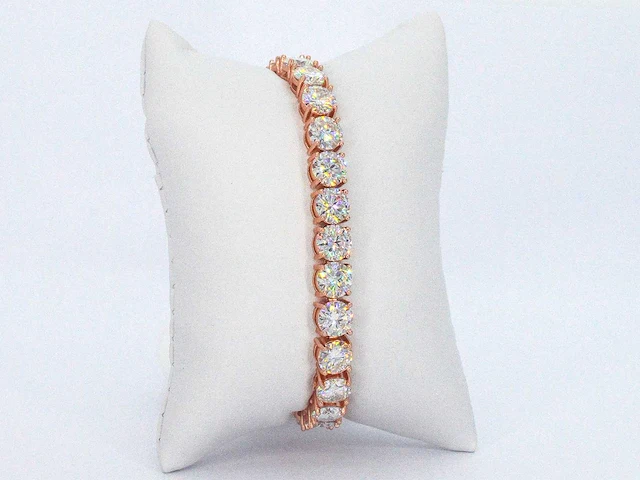 Rose tennisarmband briljant - afbeelding 8 van  9