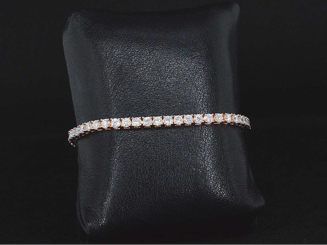 Rose tennisarmband met briljanten - afbeelding 2 van  4