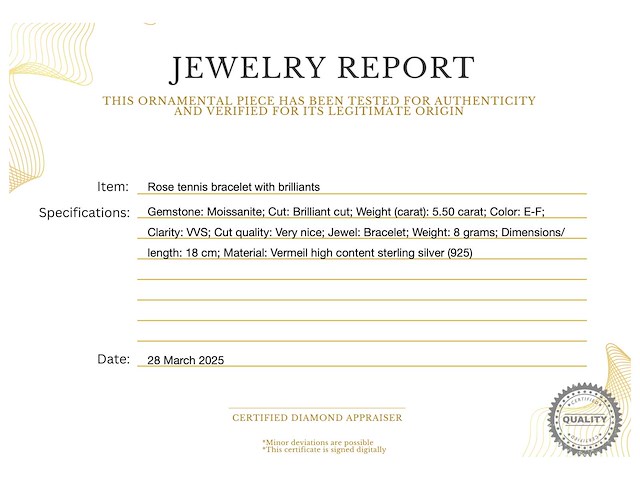 Rose tennisarmband met briljanten - afbeelding 3 van  4