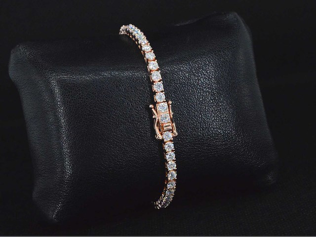 Rose tennisarmband met briljanten - afbeelding 4 van  4