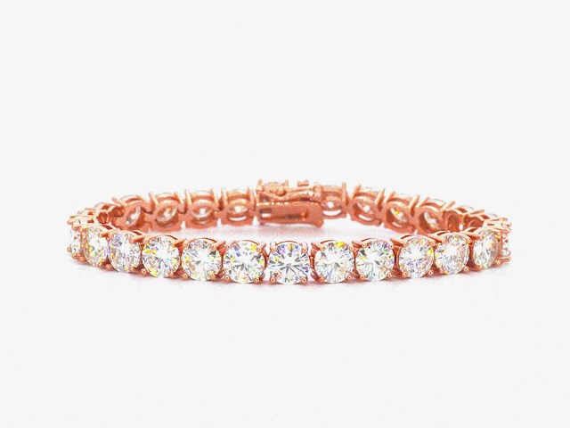 Rose tennisarmband met briljanten - afbeelding 1 van  9