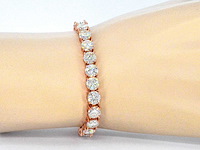 Rose tennisarmband met briljanten - afbeelding 2 van  9