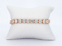Rose tennisarmband met briljanten - afbeelding 7 van  9