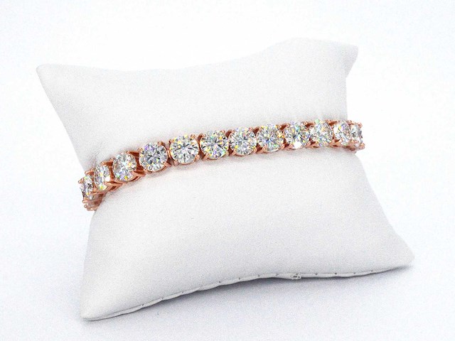 Rose tennisarmband met briljanten - afbeelding 4 van  9