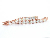 Rose tennisarmband met briljanten - afbeelding 6 van  9